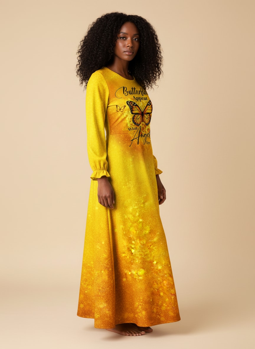"Veiled" Long Sleeve Maxi Dress