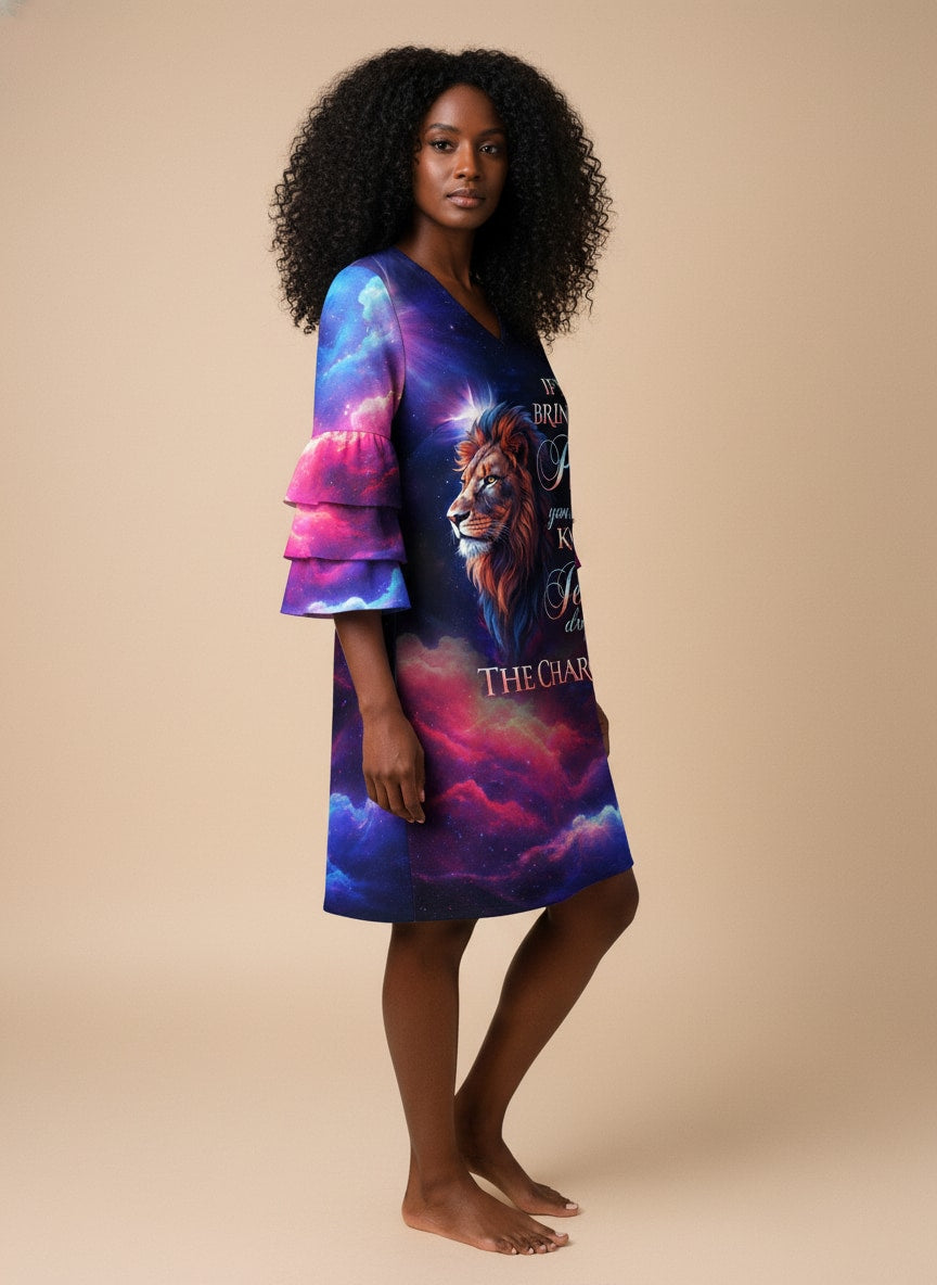 "Acquitted" Stacked Ruffle Sleeve Dress