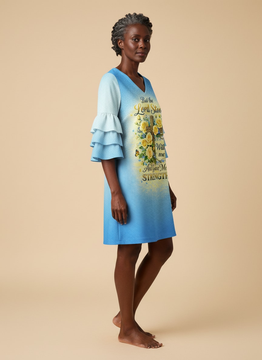 "Stood" Stacked Ruffle Sleeve Dress