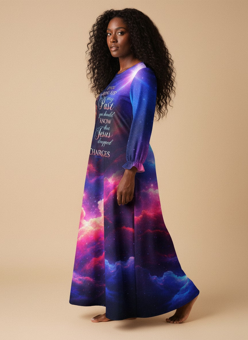 "Acquitted" Long Sleeve Maxi Dress