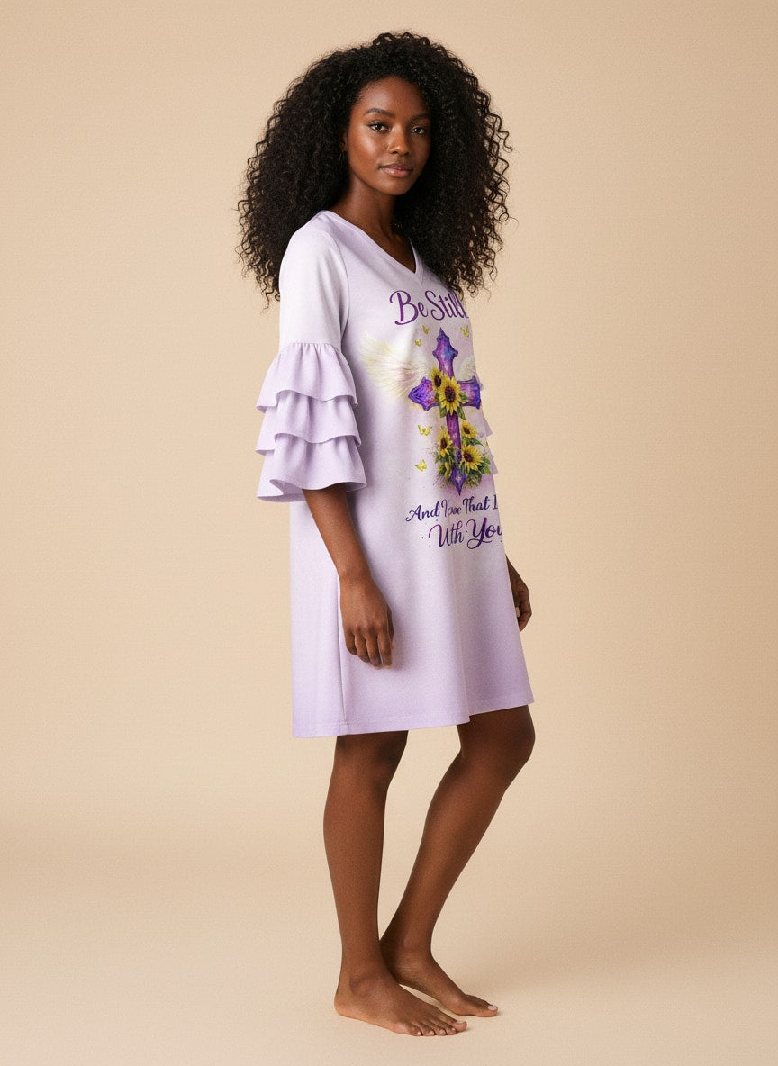 "Still" Stacked Ruffle Sleeve Dress