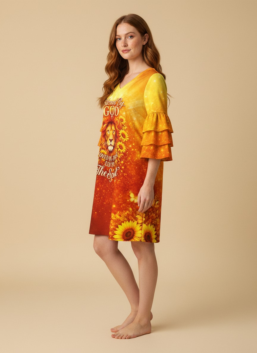 "Radiant" Stacked Ruffle Sleeve Dress