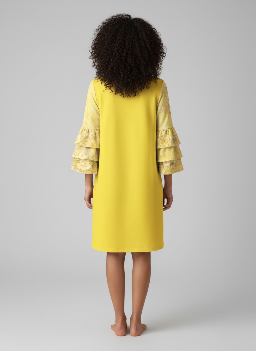 "Guided" Stacked Ruffle Sleeve Dress