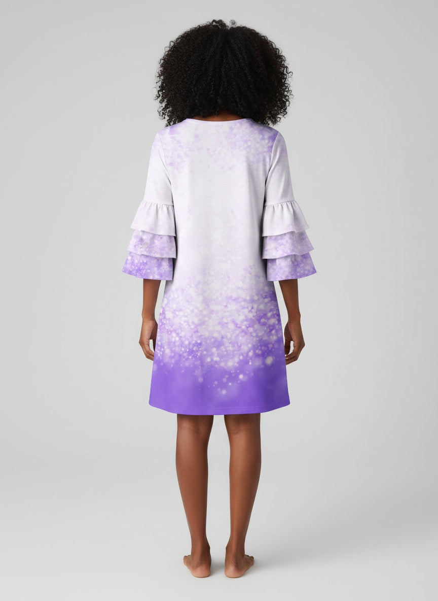 "Cleared" Stacked Ruffle Sleeve Dress