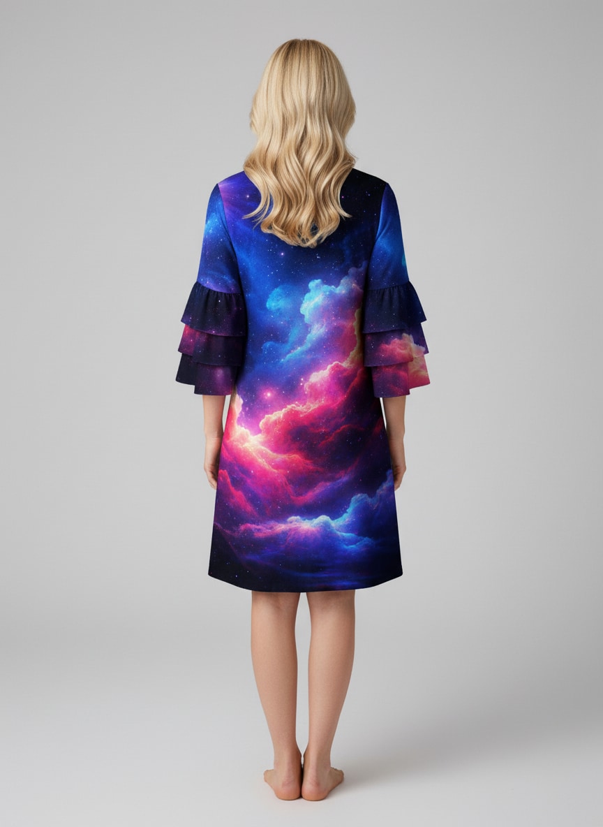 "Acquitted" Stacked Ruffle Sleeve Dress