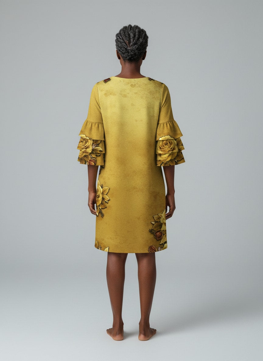 "Selah" Stacked Ruffle Sleeve Dress