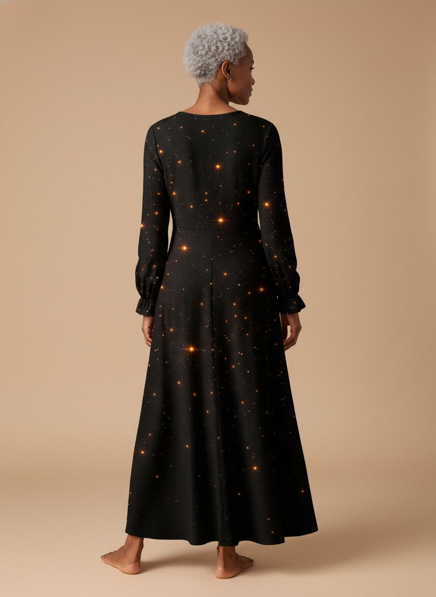 "Defiant" Long Sleeve Maxi Dress