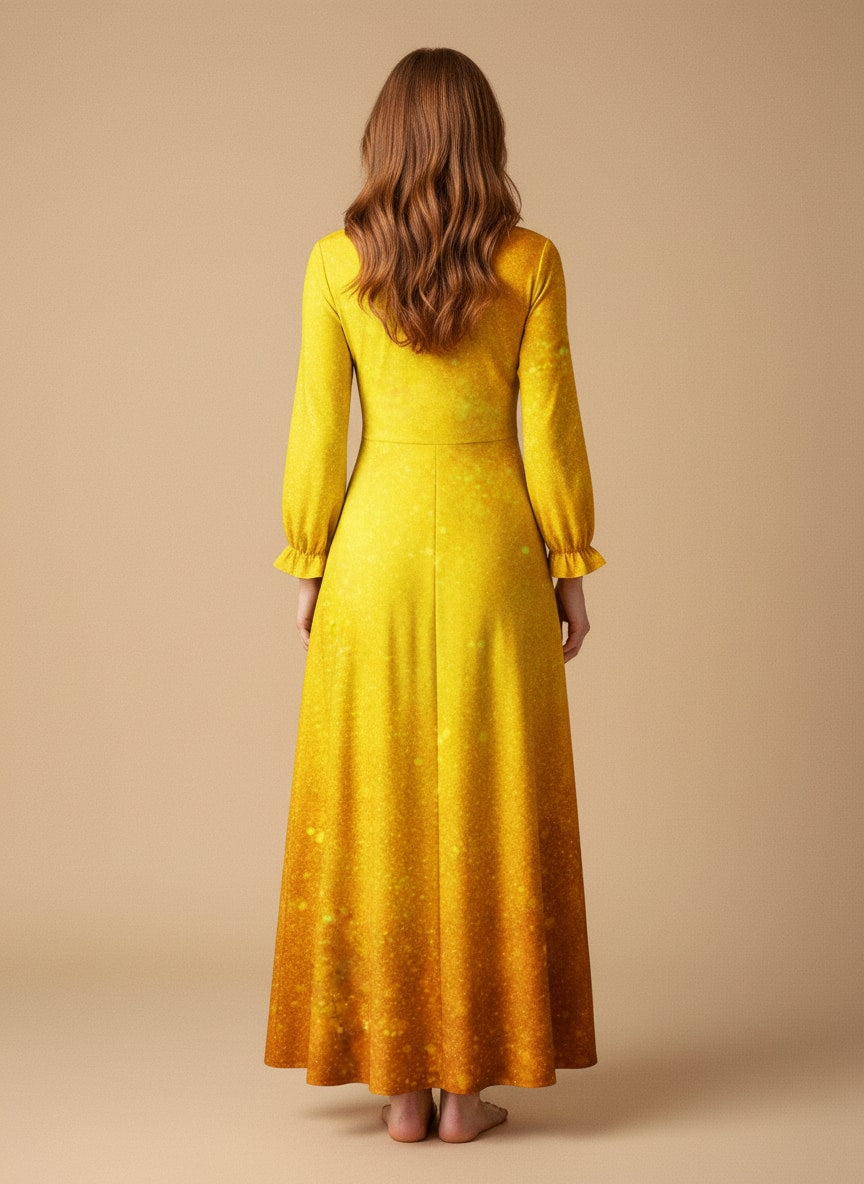 "Veiled" Long Sleeve Maxi Dress