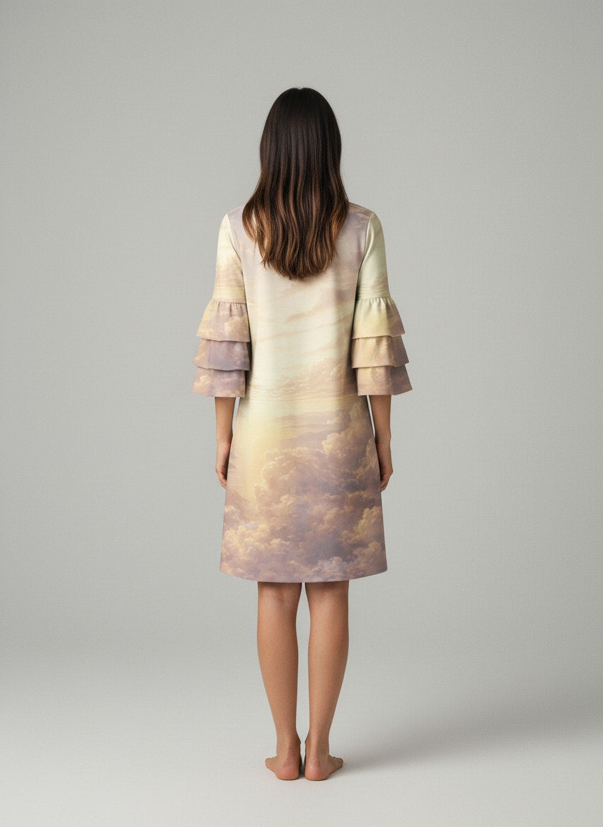 "Armored" Stacked Ruffle Sleeve Dress