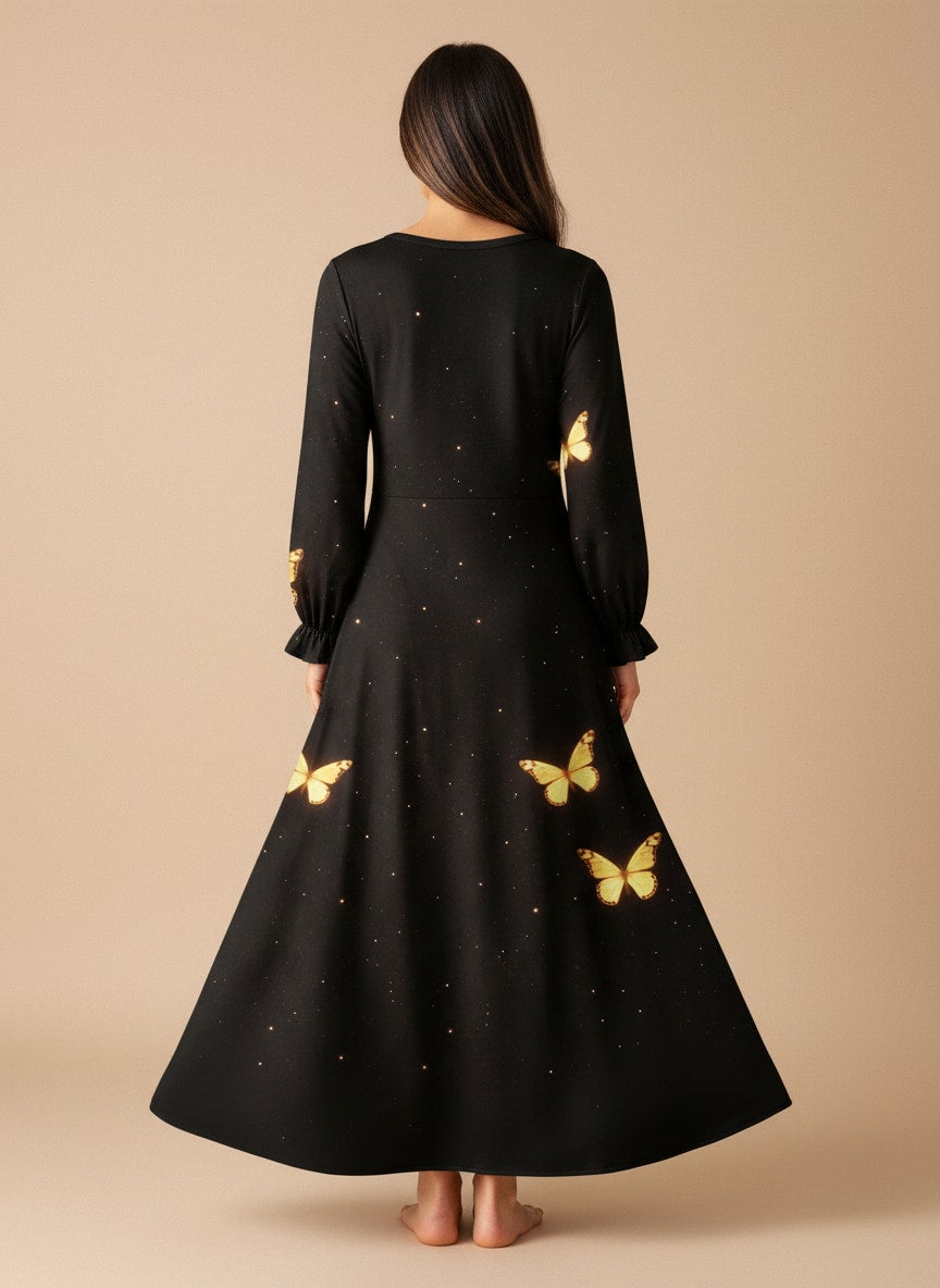 "Intervene" Long Sleeve Maxi Dress