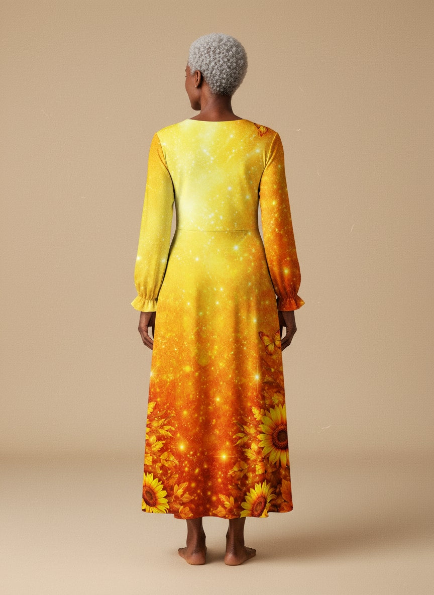 "Radiant" Long Sleeve Maxi Dress
