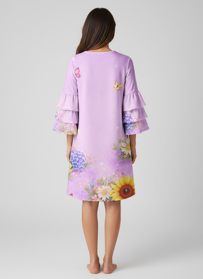 "Surrender" Stacked Ruffle Sleeve Dress