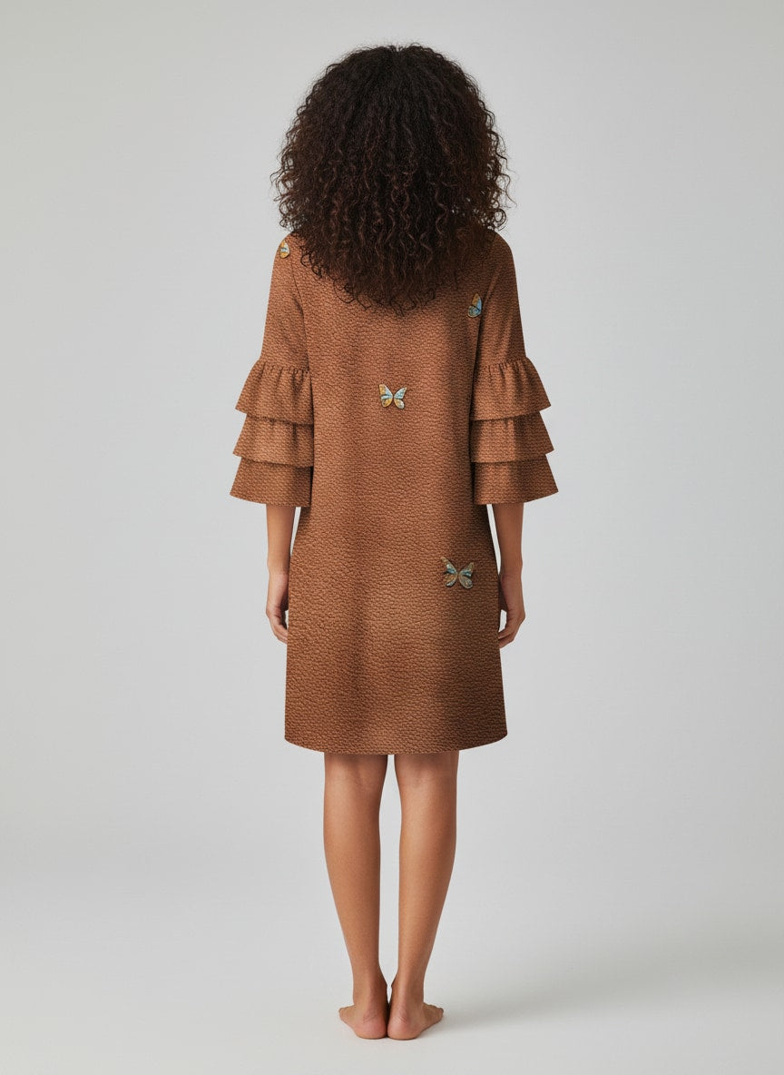 "Grit" Stacked Ruffle Sleeve Dress