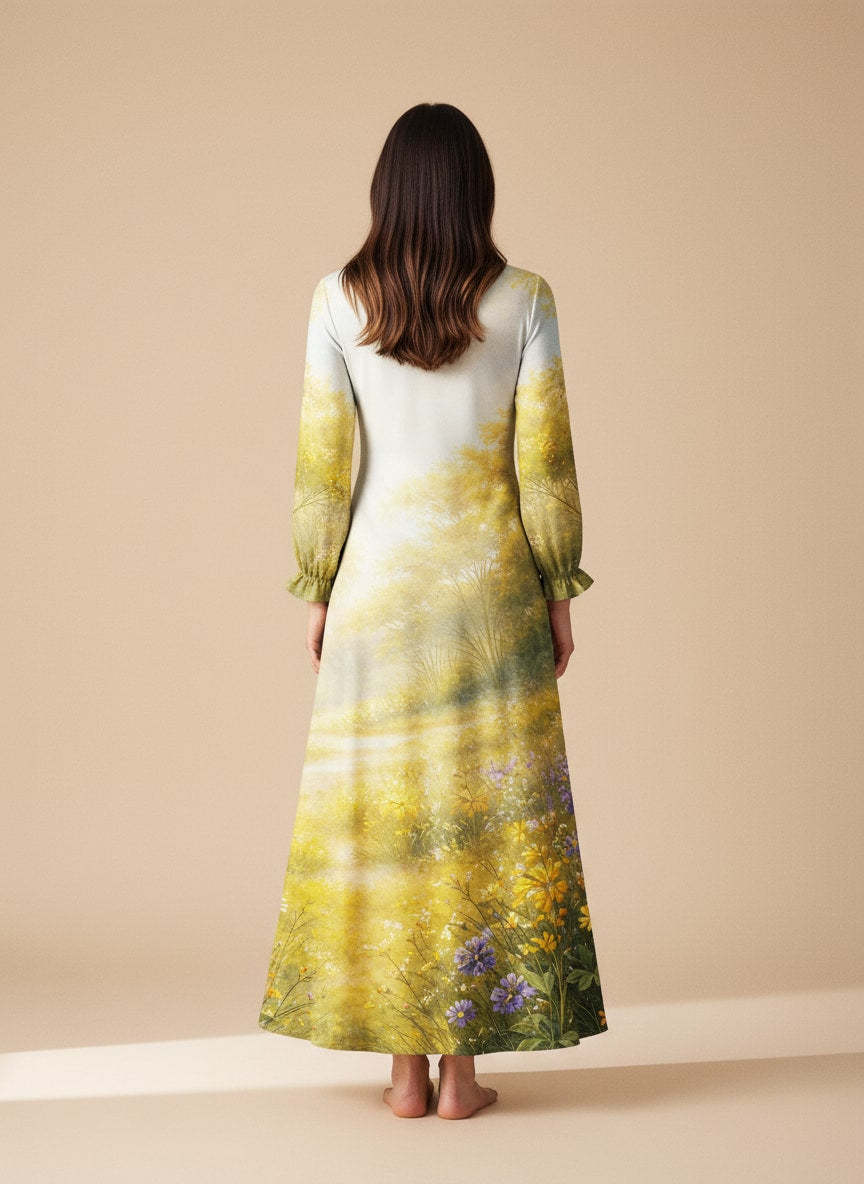 "Handmade" Long Sleeve Maxi Dress